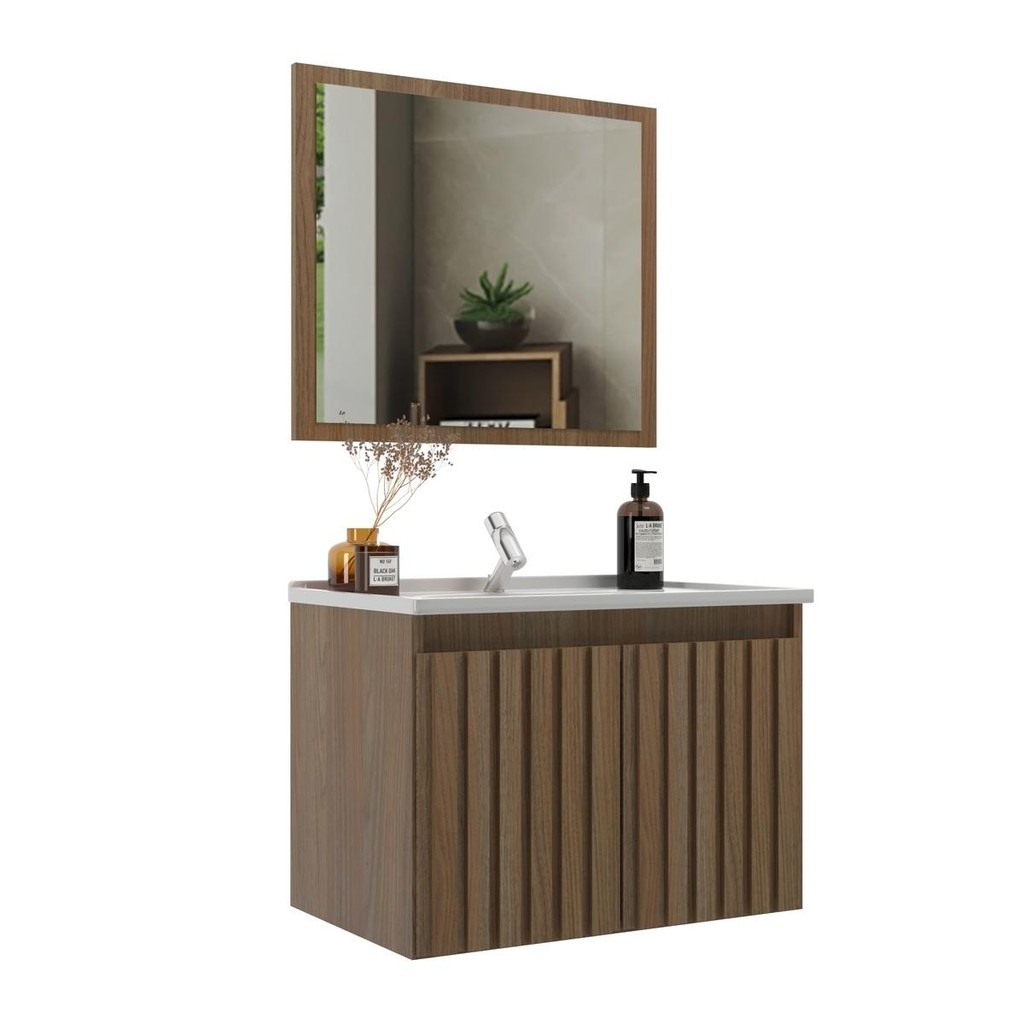 Gabinete Banheiro 60cm com Espelheira e Cuba Multimóveis CR10104 - Home & Living