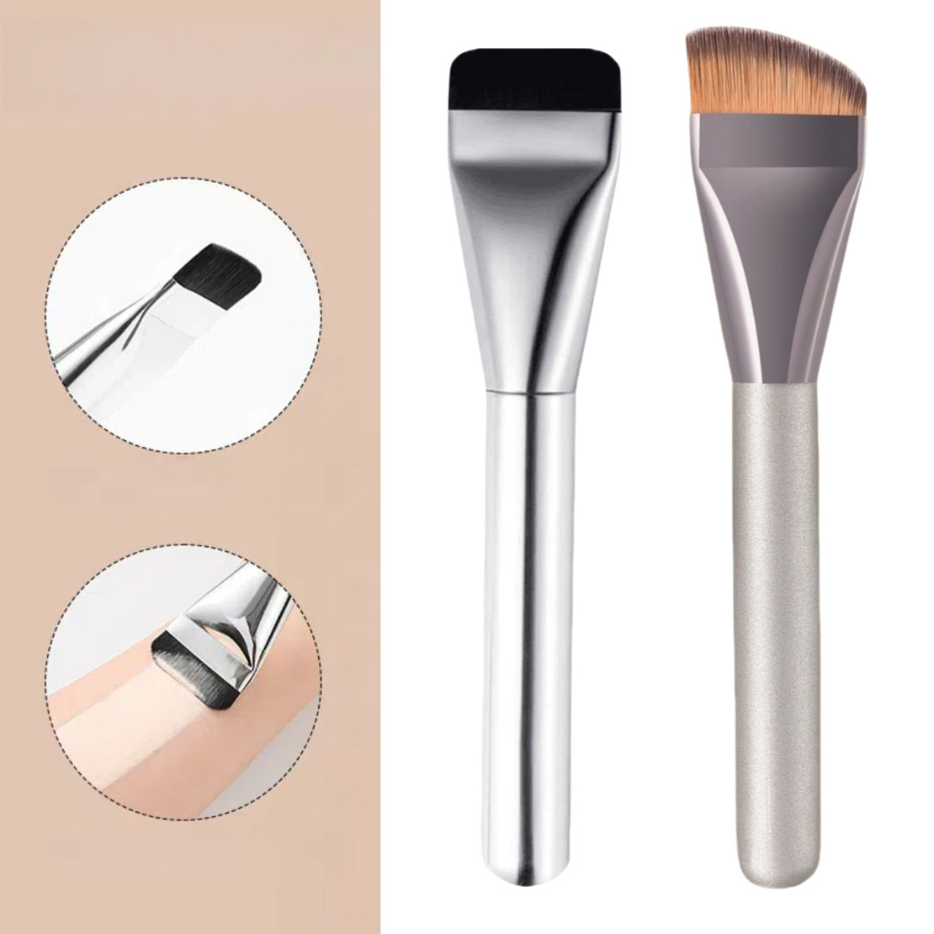Kit de 2 Pincels De Base Corretivo, Contorno Facial, Máscara Facial, Mistura Plana Pincel De Maquiagem