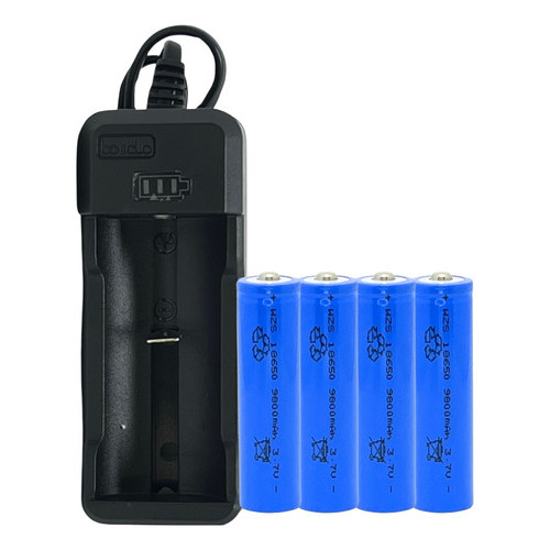 Carregador Led Para Baterias Modelos 16340 18500 18650 14500 26650 + 4 Un Bateria Microfone Kadosh K412 Original
