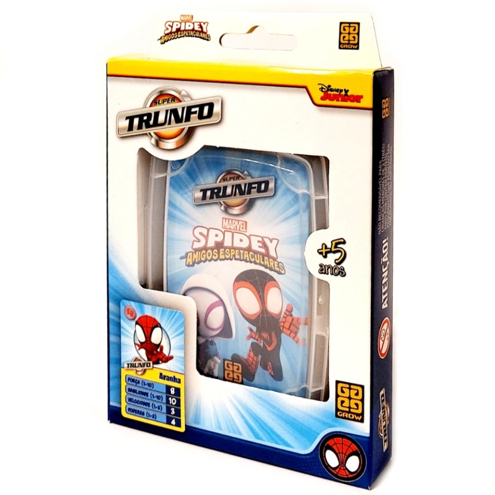 SUPER TRUNFO SPIDEY SEUS AMIGOS ESPETACULARES GROW MARVEL DISNEY JUNIOR SPIDERMAN CARTA HOMEM ARANHA