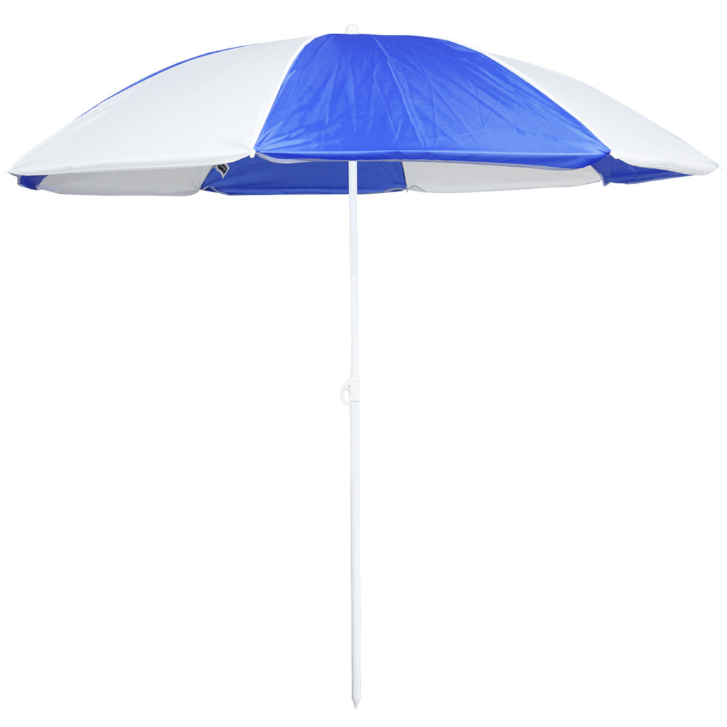 Guarda Sol de Praia Piscina Jardim Camping 1.80 Metros Azul/Branco Barato Importway Iwgs-180az