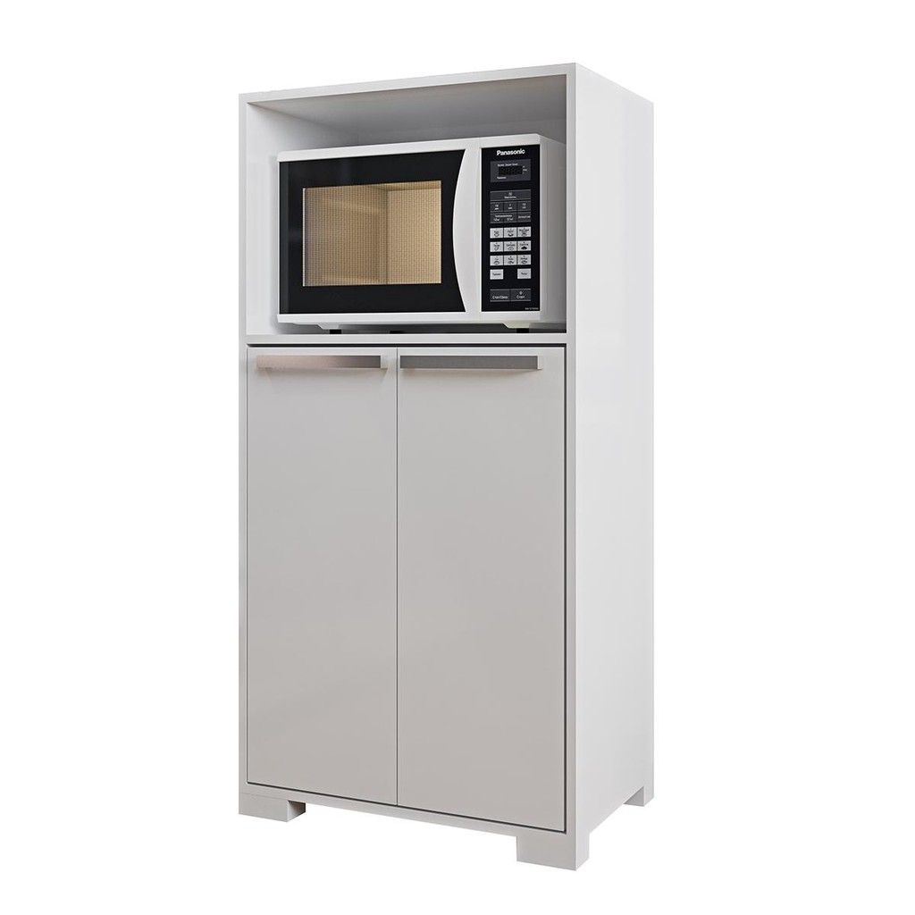 Balcao Multiuso Cozinha Para Microondas 2 Portas Branco