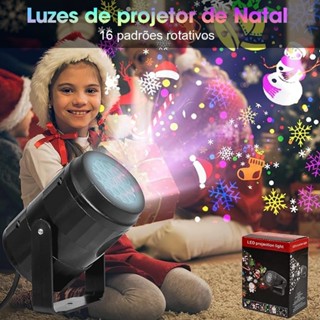 Projetor de Natal com 16 Padrões de Luz Vermelha para Decoração enfeite de natal