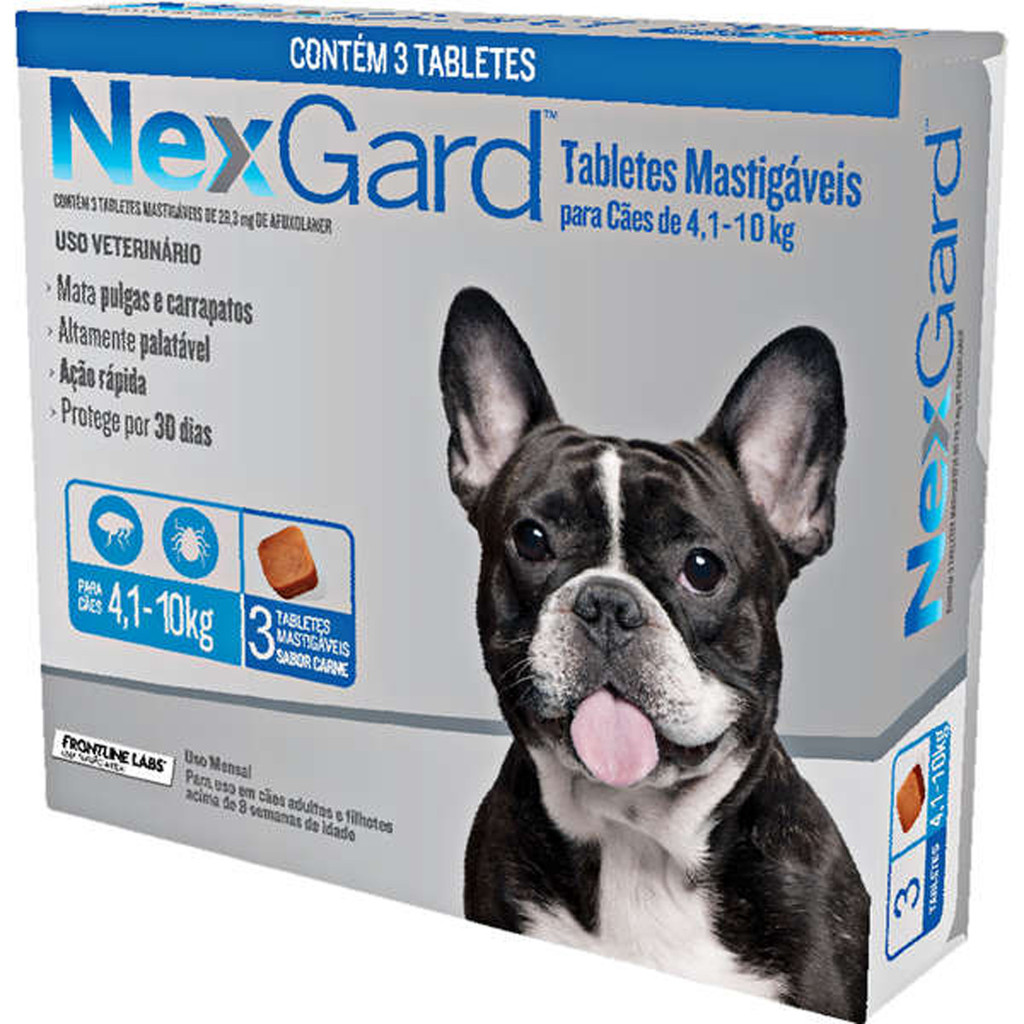 NexGard 28,3 mg para Cães de 4,1 a 10 Kg - 3 Tabletes em Oferta na Shopee