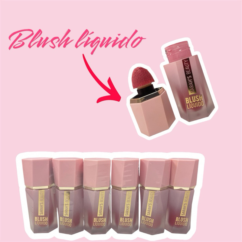 Blush líquido cremoso Sarah´S Beauty em 6 Velvet Smooth Matte Pink em Oferta na Shopee