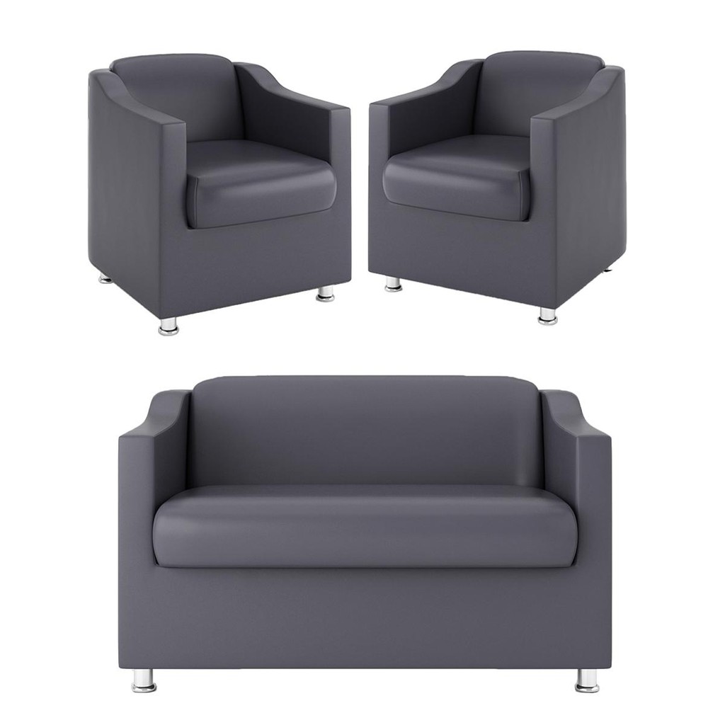 Kit 02 Poltronas Decorativas + Namoradeira Tilla 2 Lugares - Home & Living