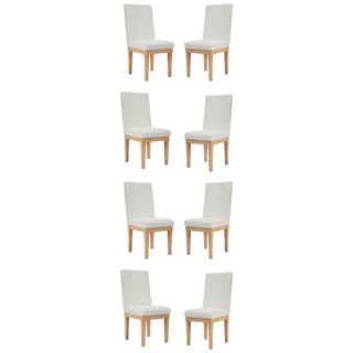 KIT 8 Cadeiras de Jantar Reforçadas Estofadas Luxo em Linho em Oferta na Shopee