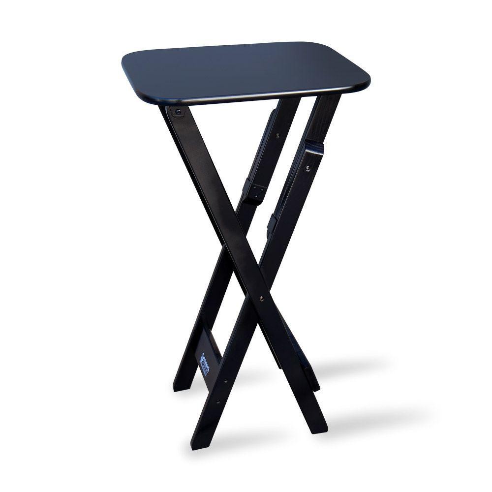 Mesa Bistrô Dobrável Madeira Padrão Preto - Cor: Preto
