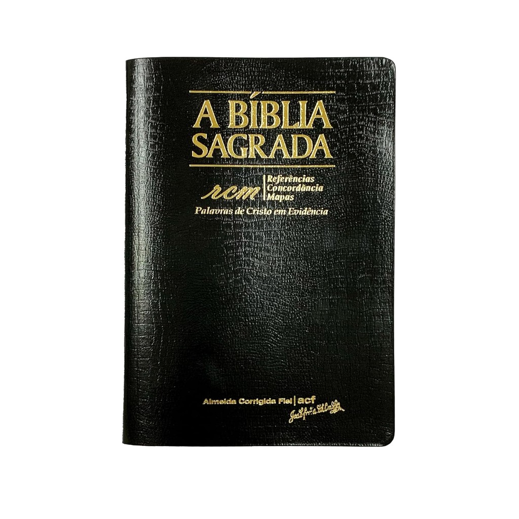 Bíblia Sagrada ACF Letra Gigante | Luxo | RCM | PJV | Preta Recouro Alligator em Oferta na Shopee