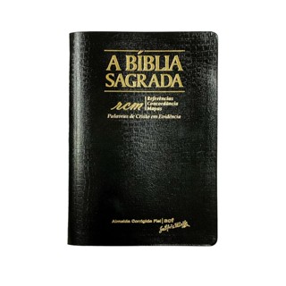 Bíblia Sagrada ACF Letra Gigante | Luxo | RCM | PJV | Preta Recouro Alligator em Oferta na Shopee