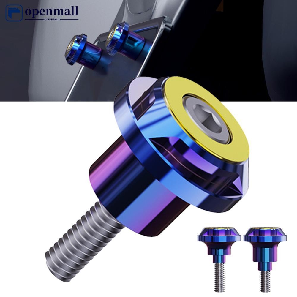 openmall 2 Peças Queima De Titânio CNC Motocicleta Placa De Licença Parafuso Capa Concha Furos Scooter Acessórios Para E