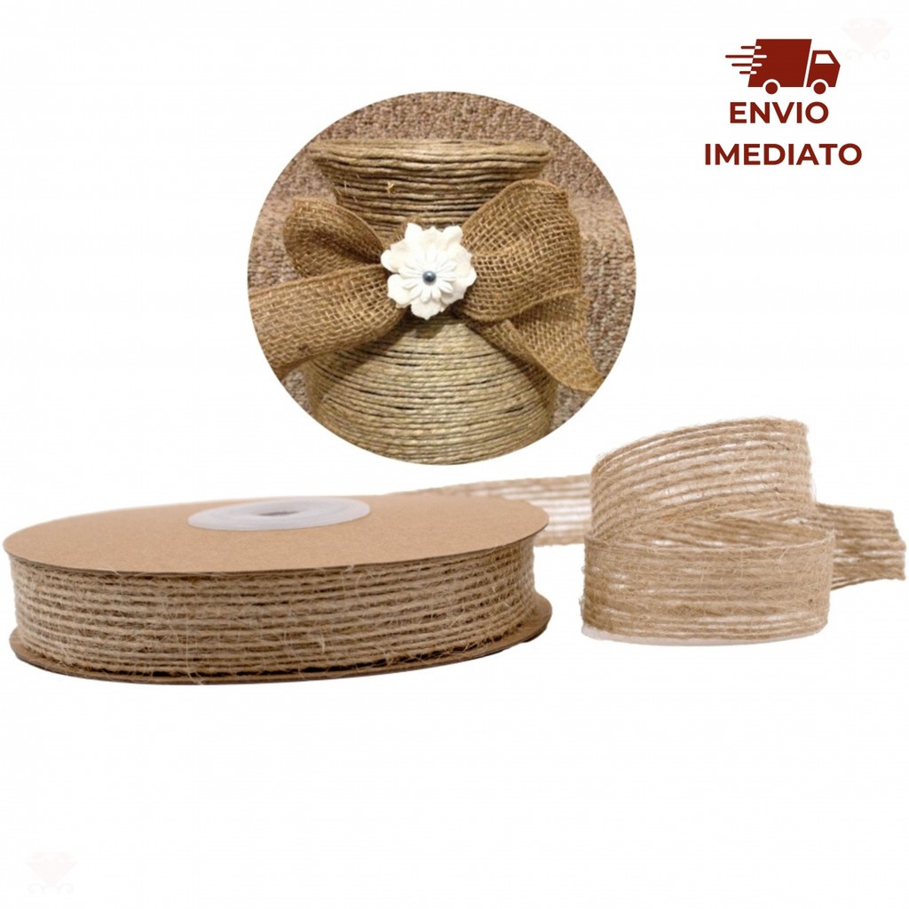 FITA DECORATIVA DE JUTA 20MM COM 10 METROS em Oferta na Shopee