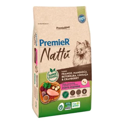 Ração Premier Nattu Cães Adultos Pequeno Porte Frango e Mandioca 10,1kg