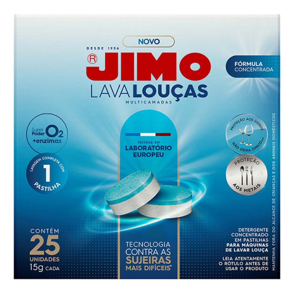 JIMO LAVA-LOUCA MULTI ESTOJO C/25 PASTLHAS LOUÇA LIMPINHA em Oferta na Shopee