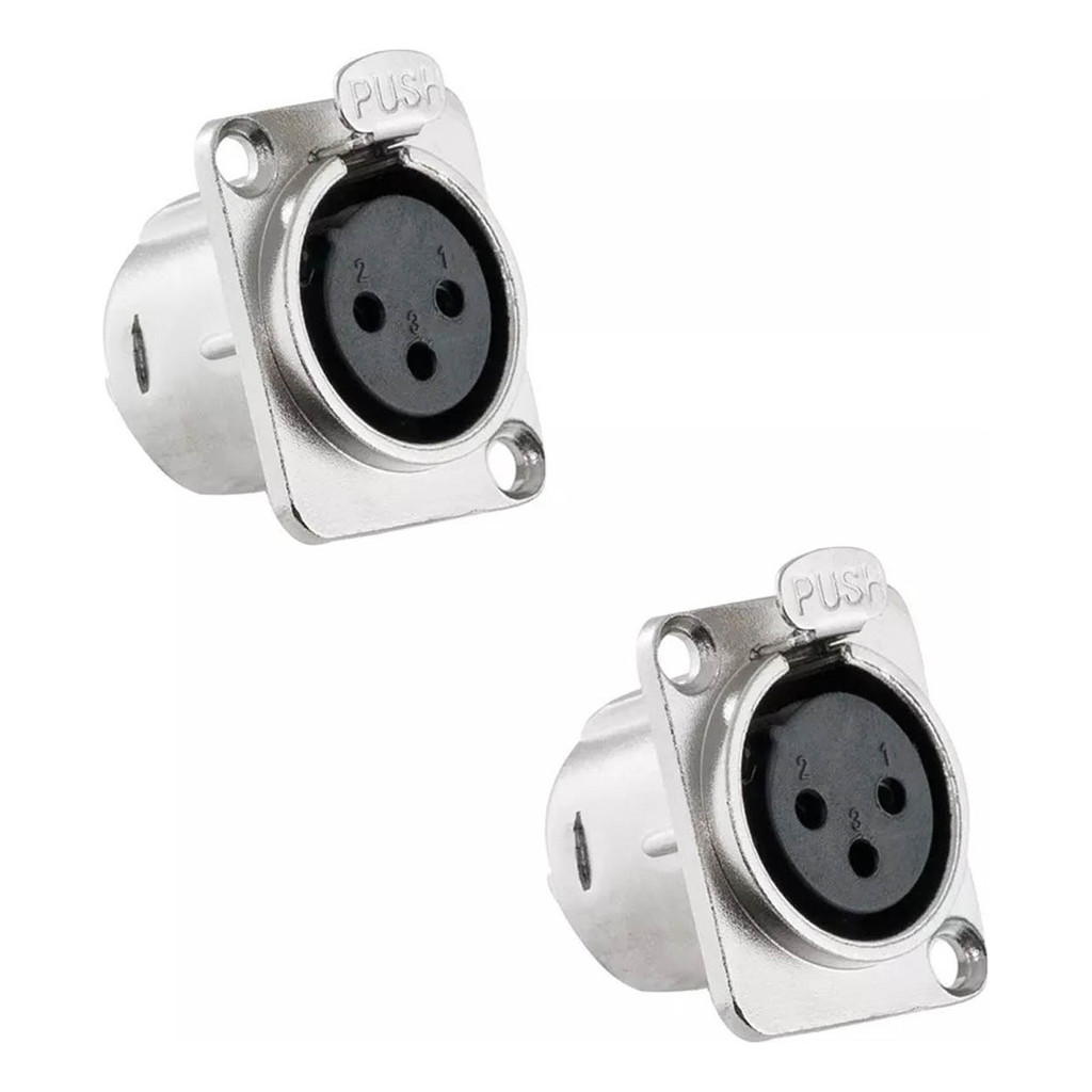 Kit 2 Conectores Xlr Santo Angelo Painel 3p. Femea Sa2x