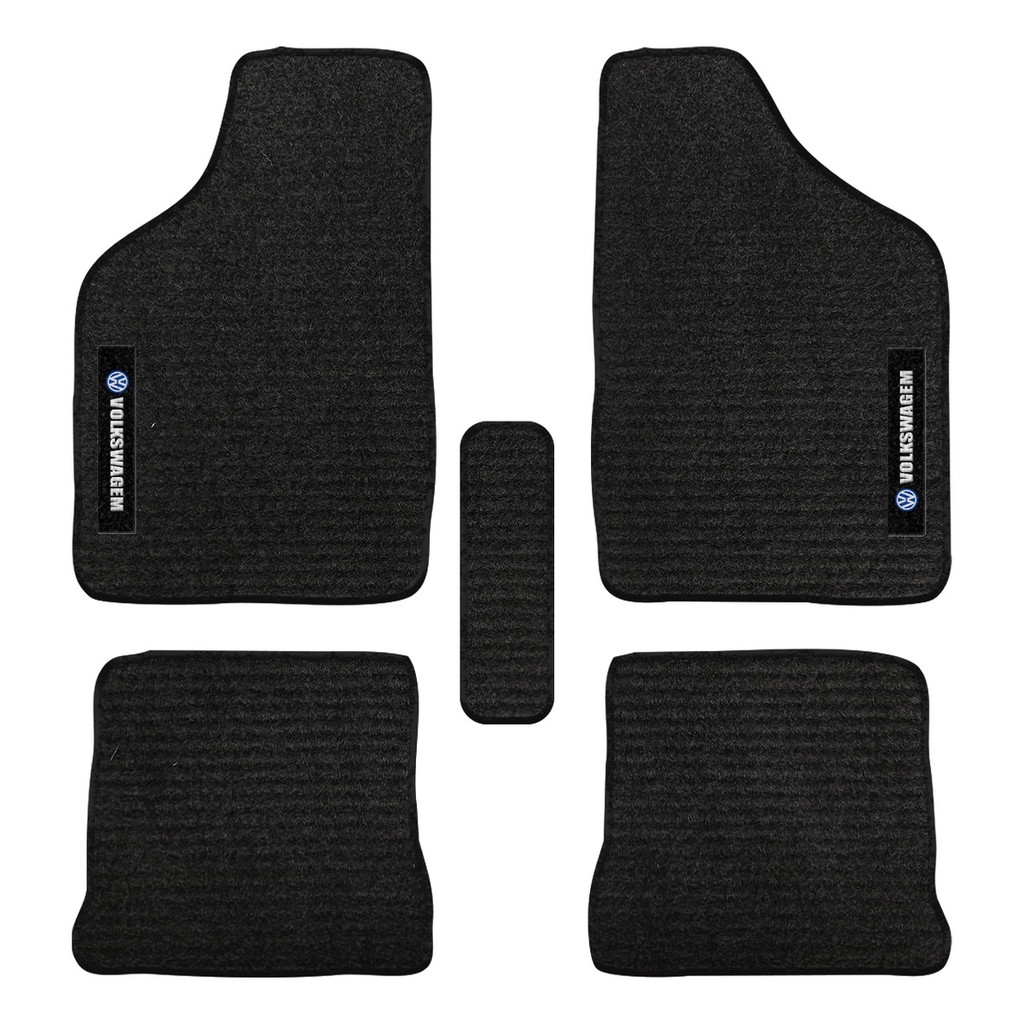 Kit de tapetes 5 peças específico Gol 2017 18 19 20 21 2022 Carpete Res-Preto