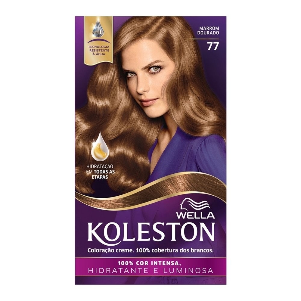 Tinta de Cabelo Koleston 77 Marrom Dourado 55g em Oferta na Shopee