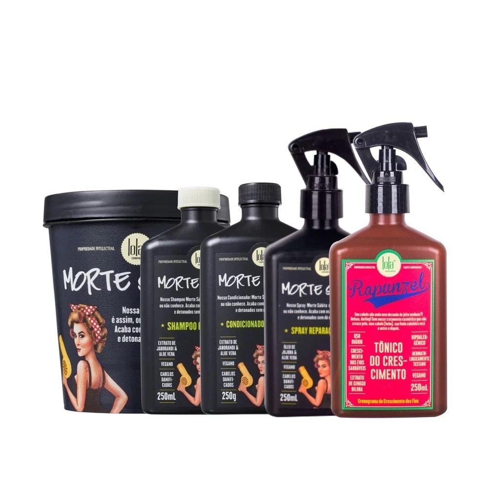 Kit Lola Morte Subita 4 Itens + Tonico Rapunzel 250ml