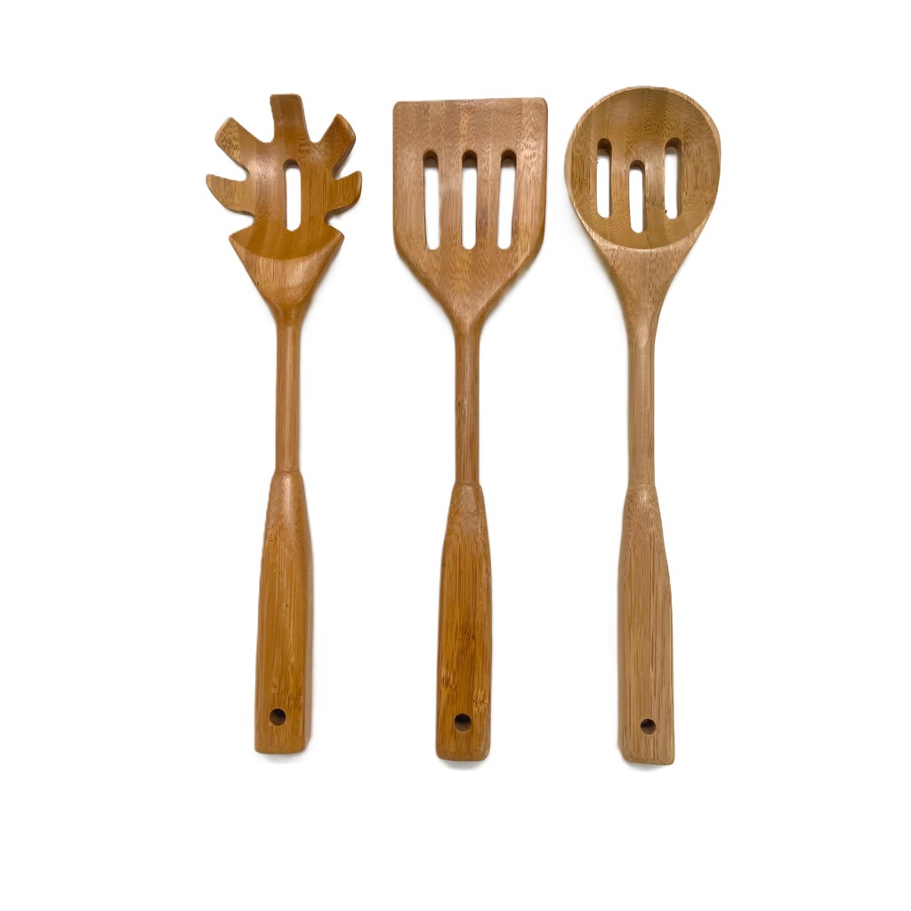 Kit Utensílios De Bambu 3 Peças 100% Natural Michelon