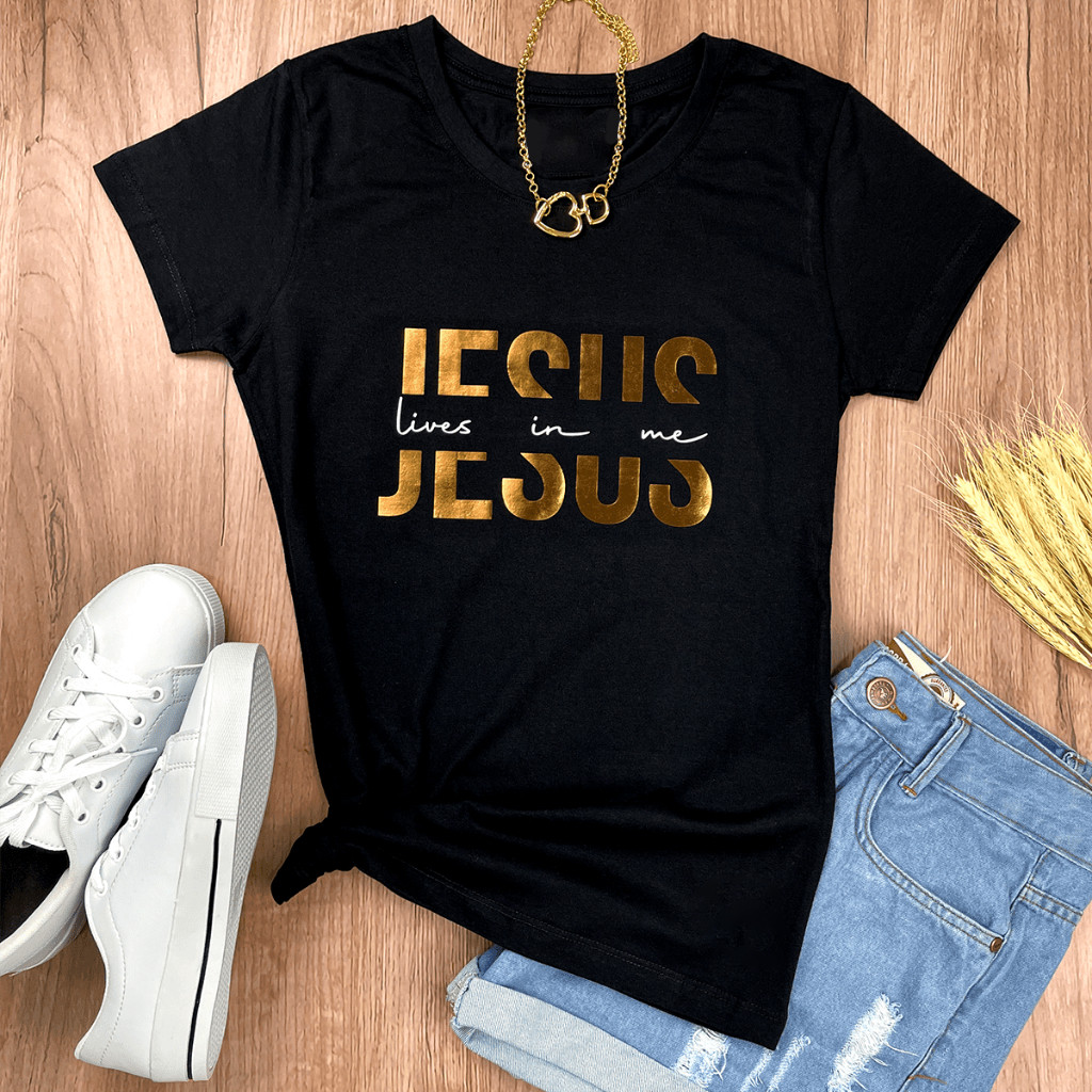 Camiseta Camisa Jesus Cristo Deus 2 Moda Evangélica Feminina Gospel Estilo e Fé Algodão Macio e Respirável