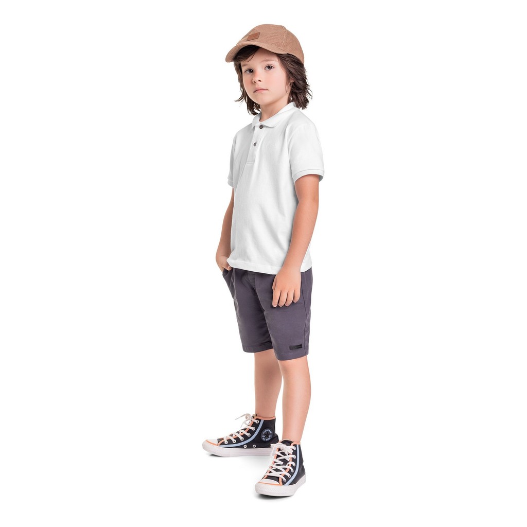 Camisa Infantil Polo em Piquet para Menino Quimby - Baby & Kids Fashion