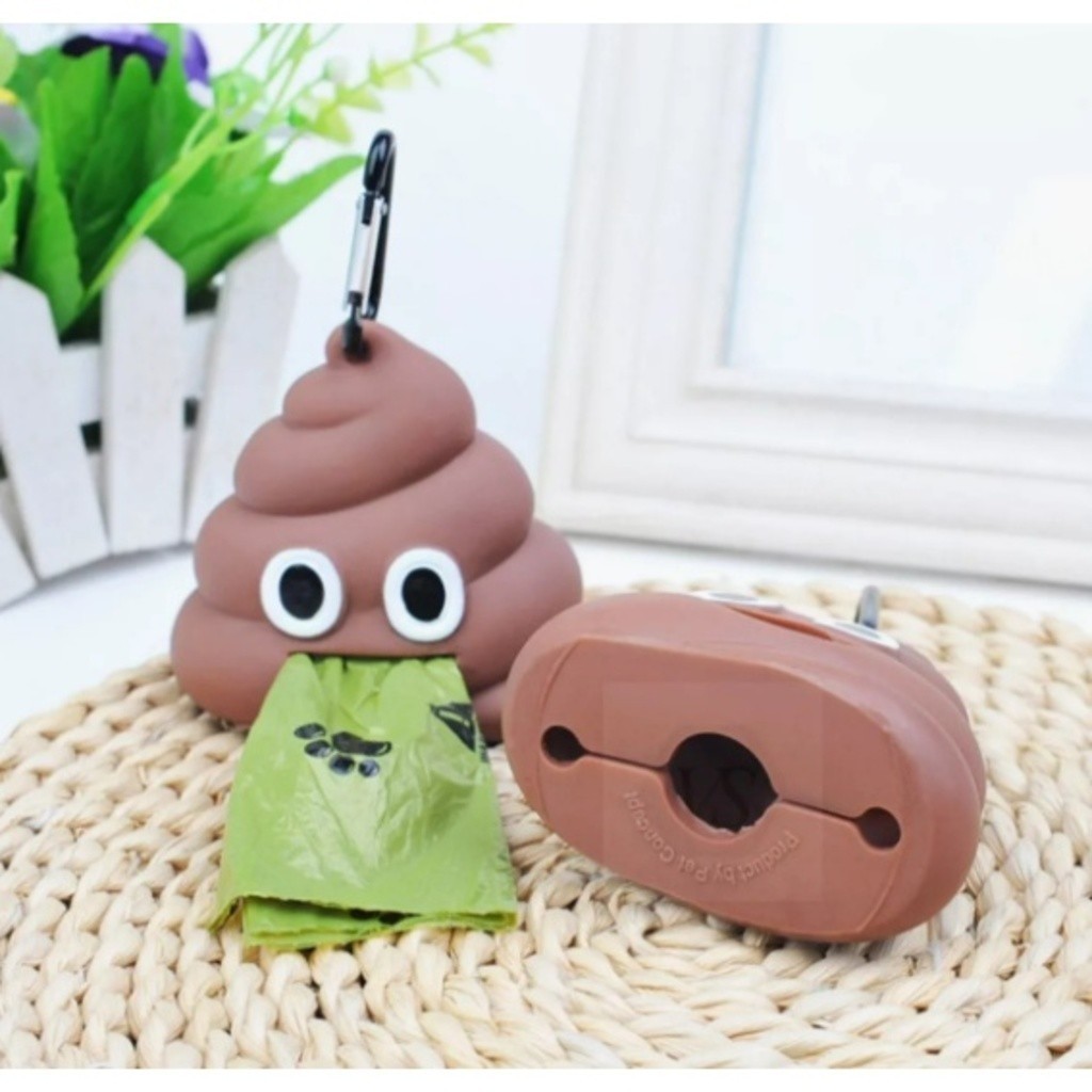 Porta Saquinho Coletor Divertido Para PET Com 1 Refil Saquinho