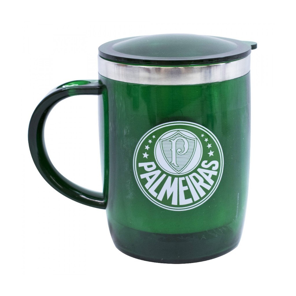 QH002AZ-3-B | Caneca Térmica Com Tampa 450ml - Palmeiras em Oferta na Shopee