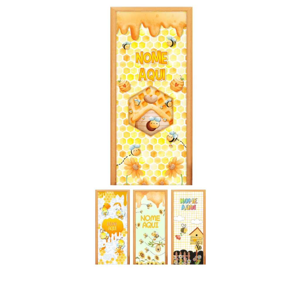 Capa de Porta Decorativa Com Elástico Personalizada Tecido Sublimado Abelhinha 0,85x2,10 em Oferta na Shopee