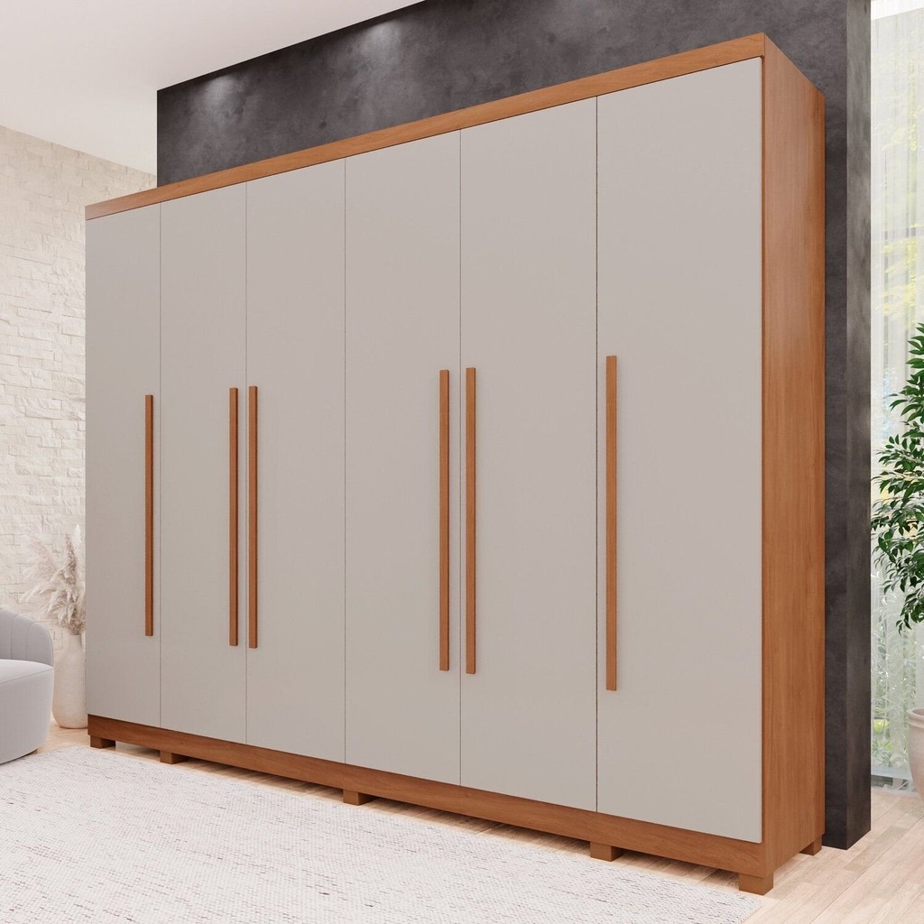 Guarda-Roupa Casal 6 Portas 6 Gavetas com Pés Angra em Oferta na Shopee