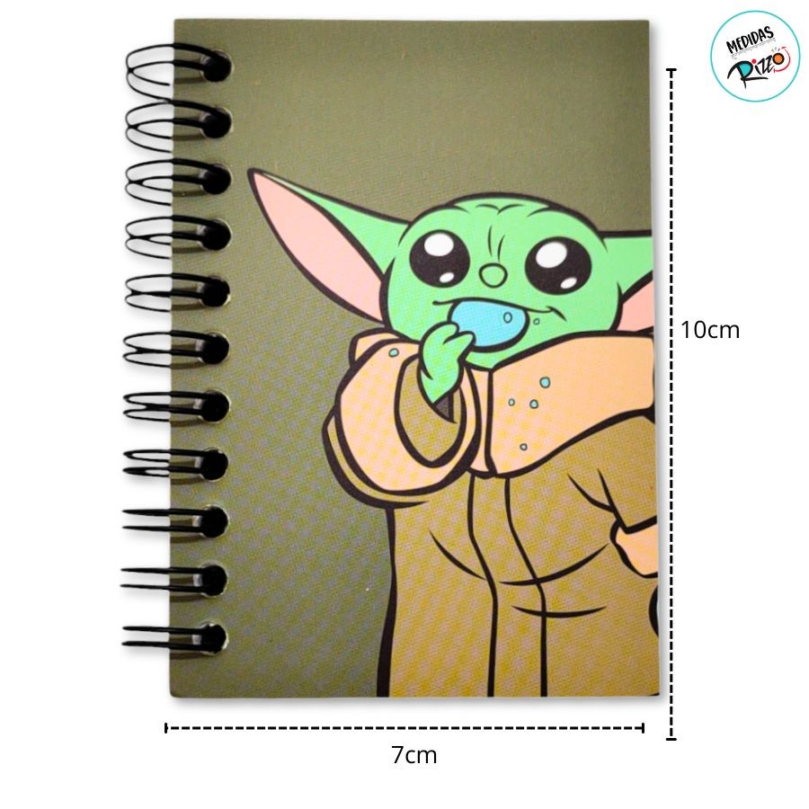 Detalhes do Caderninho de Anotações - Baby Yoda II - Star Wars - 50 Folhas - 7x10cm - 1 unidade - Disney Original - Rizzo