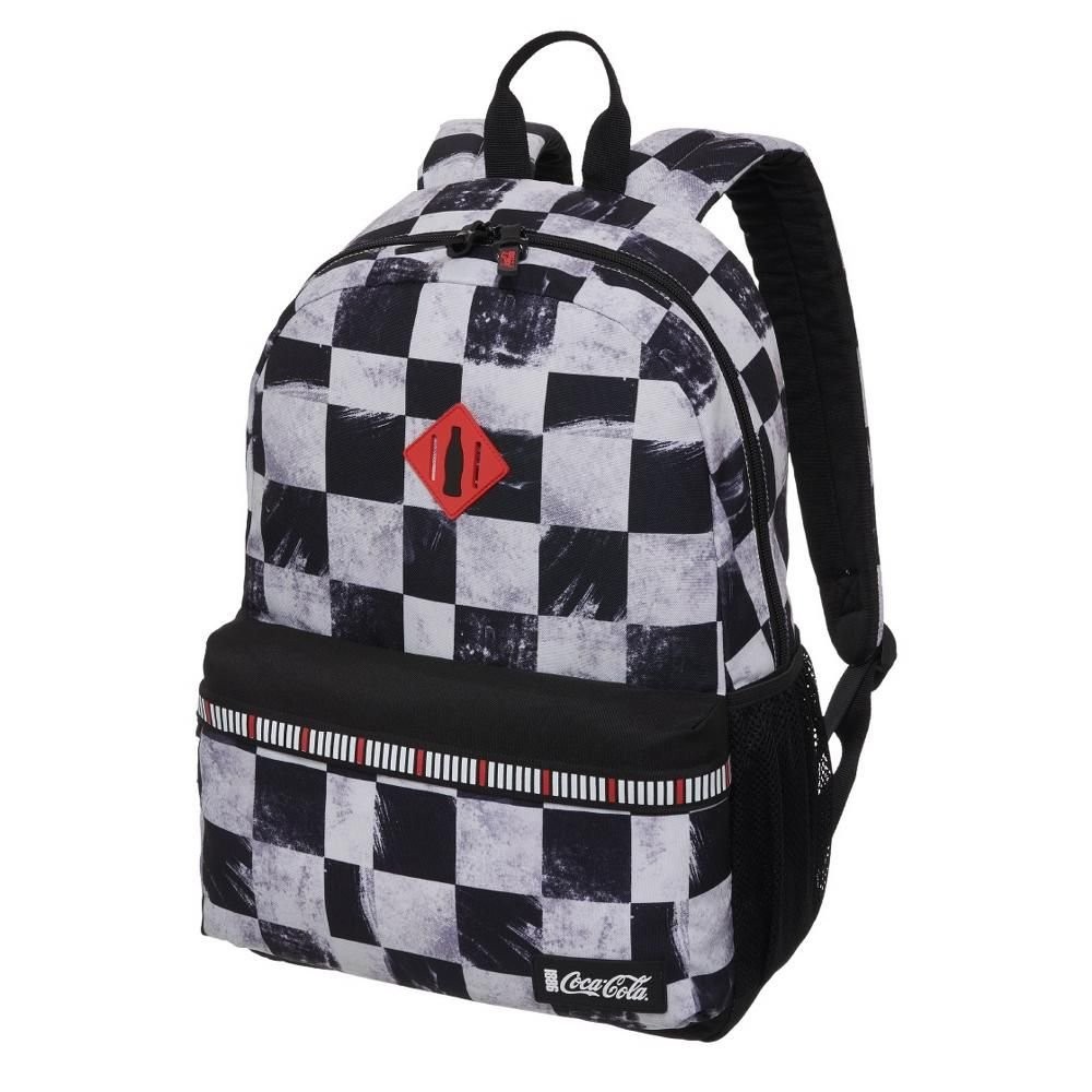 Mochila De Costas Coca Cola Brush Preto E Branco Pacific