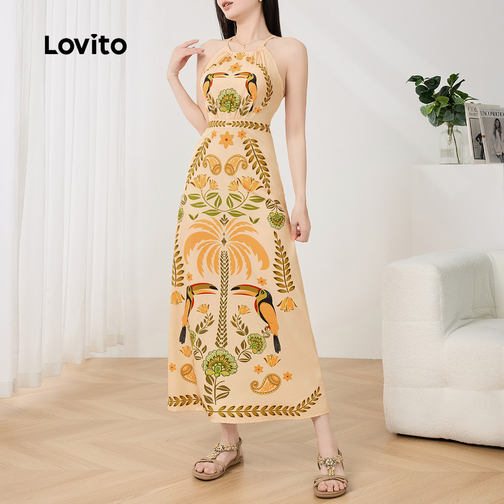 Lovito Vestido Elegante Com Estampa Tribal Estilo Nacional Vestido De Verão/Primavera Para Mulheres L129AD216 - Women Clothes