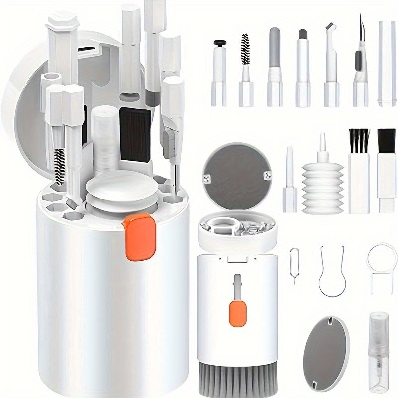 Kit De Limpeza 20 Em 1 De Tela Limpador De Teclado Com Escova Laptop Airpod Para Câmera Monitor De Computador De Mesa