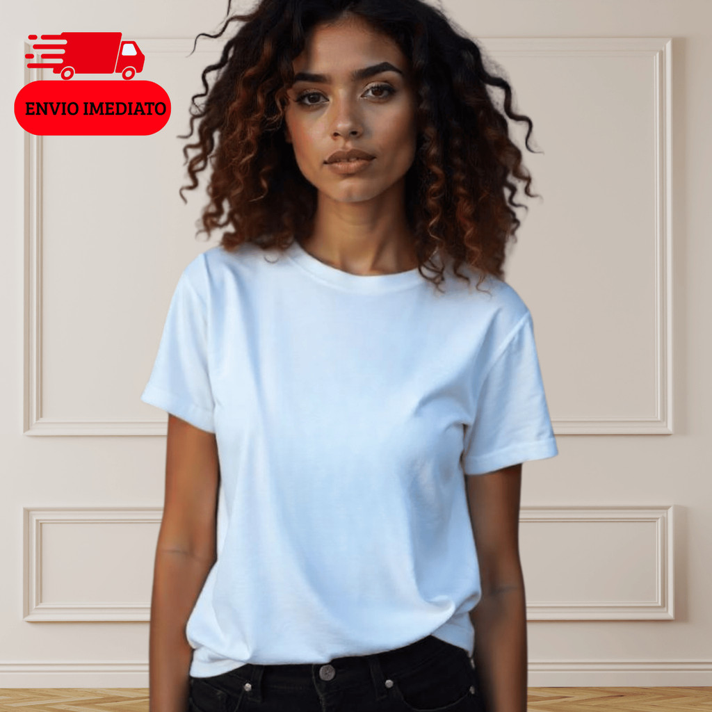 Blusa Básica Feminina Branca - Tecido 100% Algodão Moda Casual dia a dia Estilosa Unissex