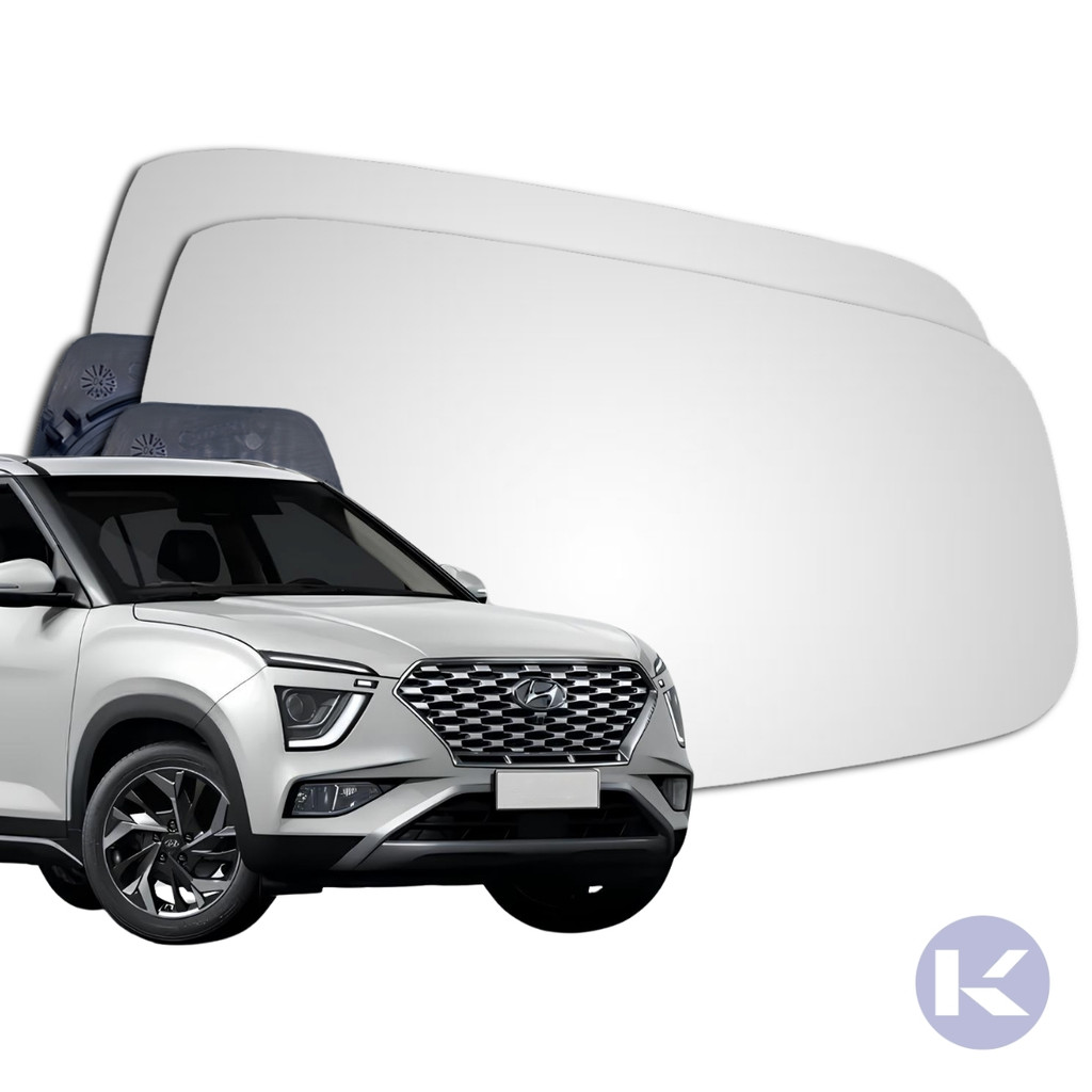 Lente Espelho Retrovisor Convexo Com Base Creta 2021 a 2024