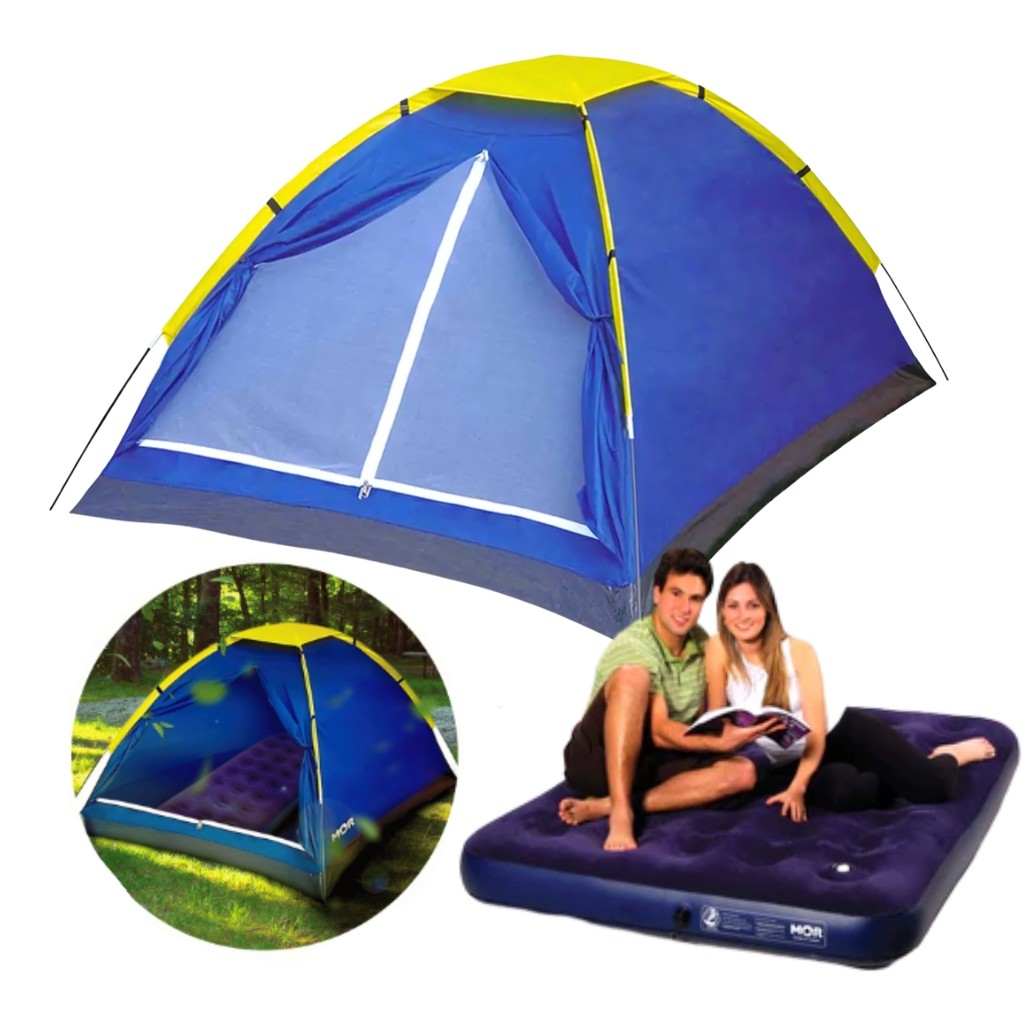 Barraca Camping Mor Iglu 2 Pessoas + Colchão Casal Inflável em Oferta na Shopee