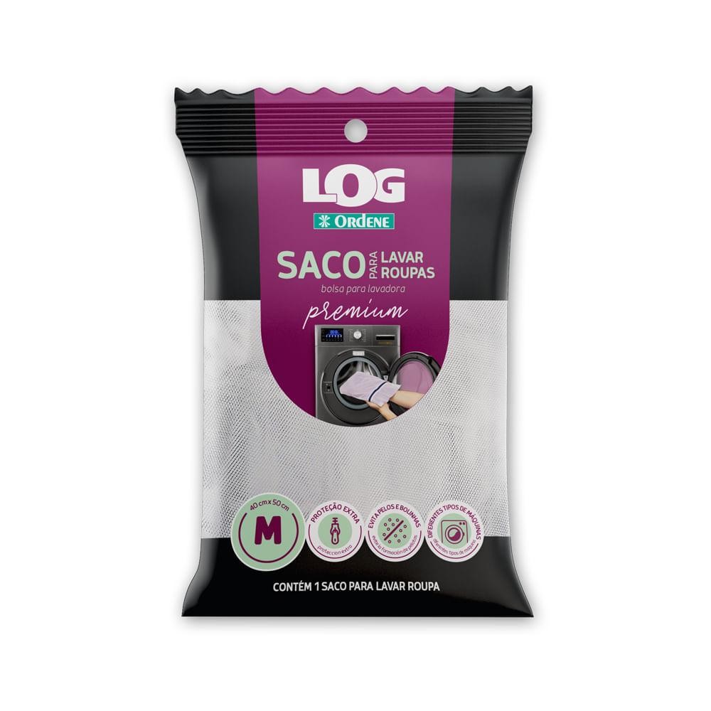 Saco para Lavar Roupa Premium Médio Branco/Azul Log Ordene em Oferta na Shopee