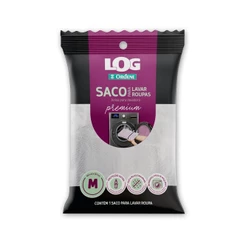 Saco para Lavar Roupa Premium Médio Branco/Azul Log Ordene