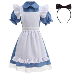 Menina Alice Traje Halloween Lolita Vestido De Festa 2025 Moda Manga Longa Aniversário Cosplay Empregada