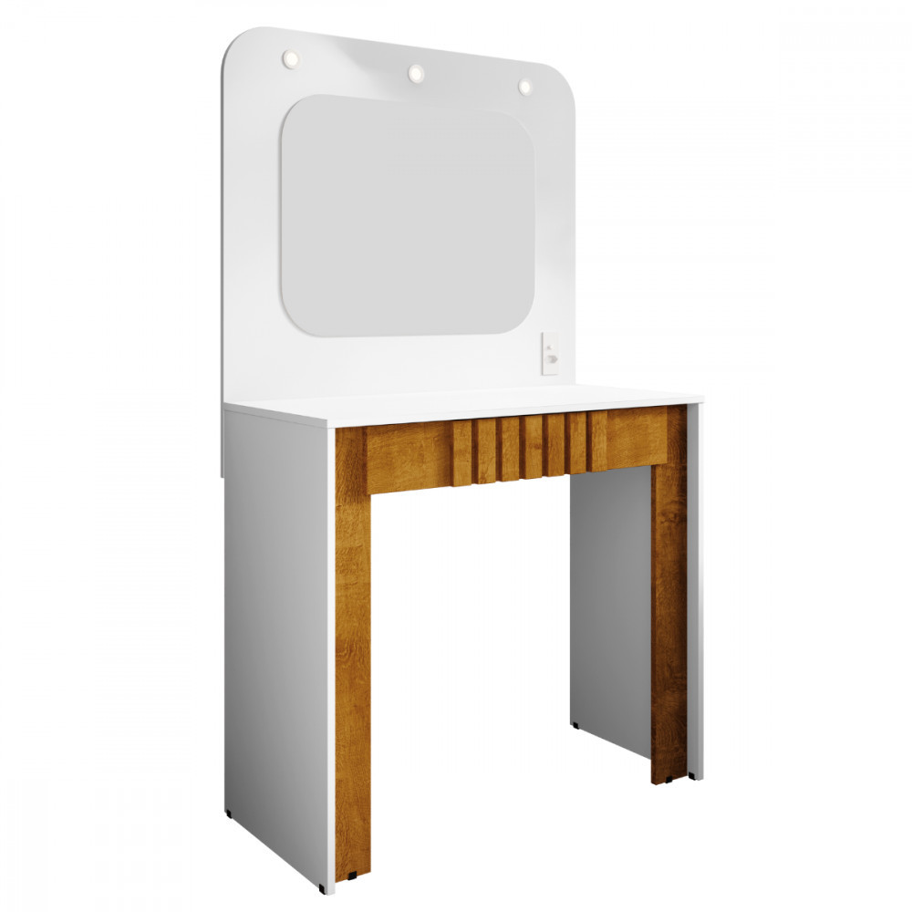 Penteadeira Camarim Rouge com Espelho Branco Naturalle Bechara em Oferta na Shopee