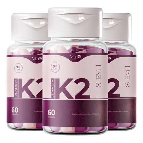 3 Potes Vita K2 Colágeno Vitamina K2 60 Caps Loja Oficial em Oferta na Shopee