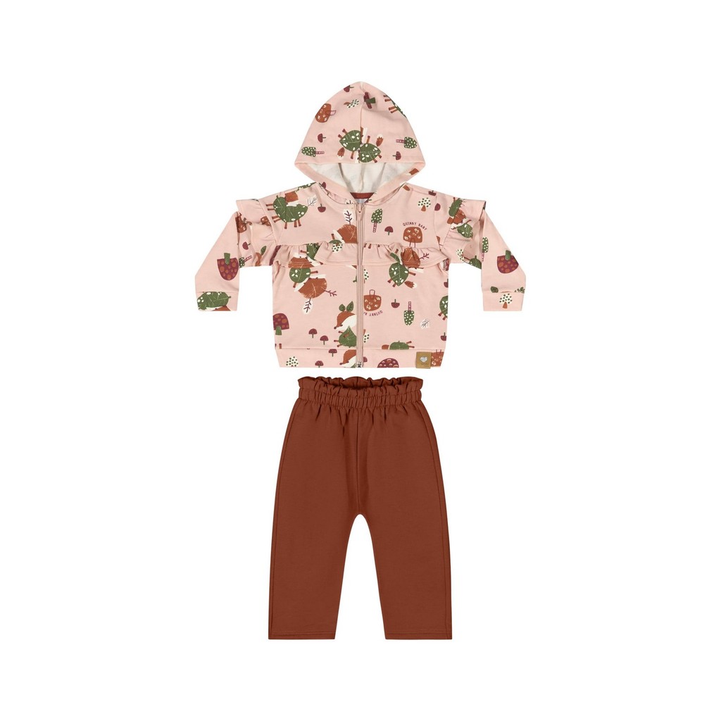 Conjunto com Jaqueta e Calça para Bebê Menina Quimby