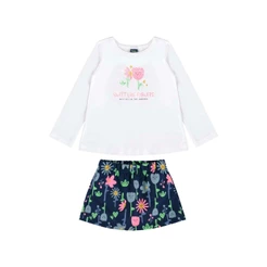 Conjunto Infantil com Blusa e Shorts-Saia Bee Loop