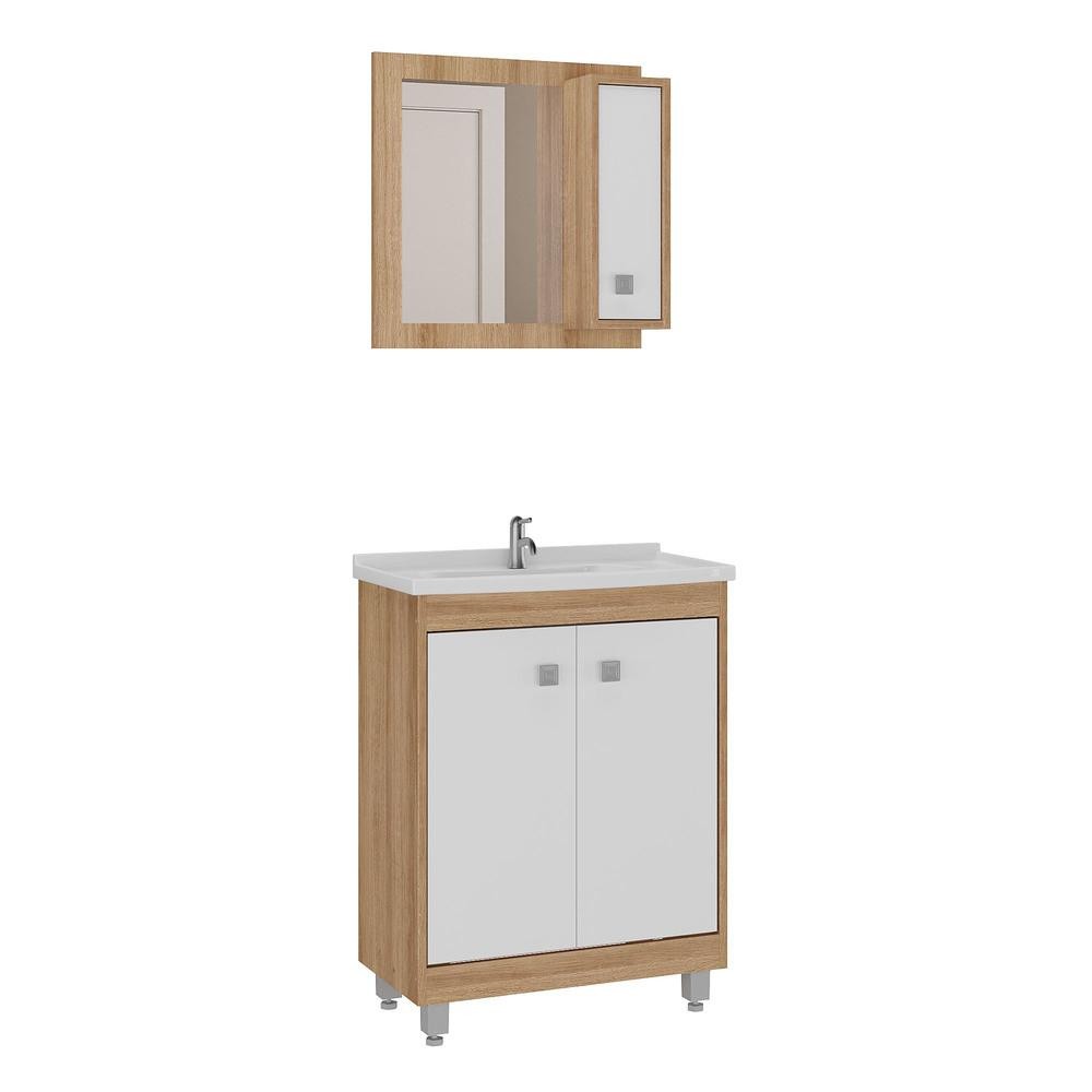 Gabinete Banheiro com Cuba e Espelheira 60cm Multimóveis VCR10058 - Home & Living