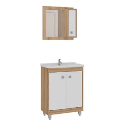 Gabinete Banheiro com Cuba e Espelheira 60cm Multimóveis VCR10058