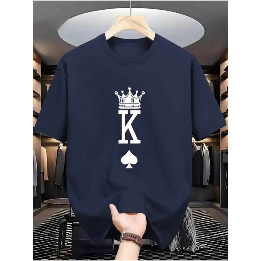 Camiseta Masculina REI Simples De Manga Curta Gola Redonda Estampada Lançamento