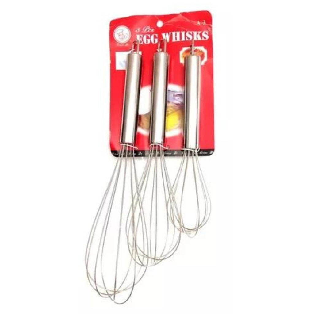 Kit Fuê Batedor P/ Massas em Inox 3 Peças - Vencedor