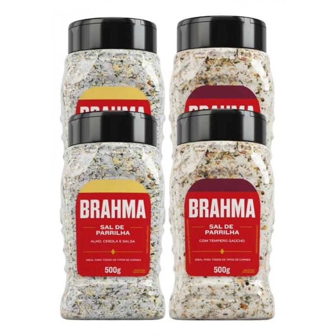 4 Sal Parrilha Brahma 2 Alho Cebola Salsa + 2 Tempero Gaúcho Brahma 500g