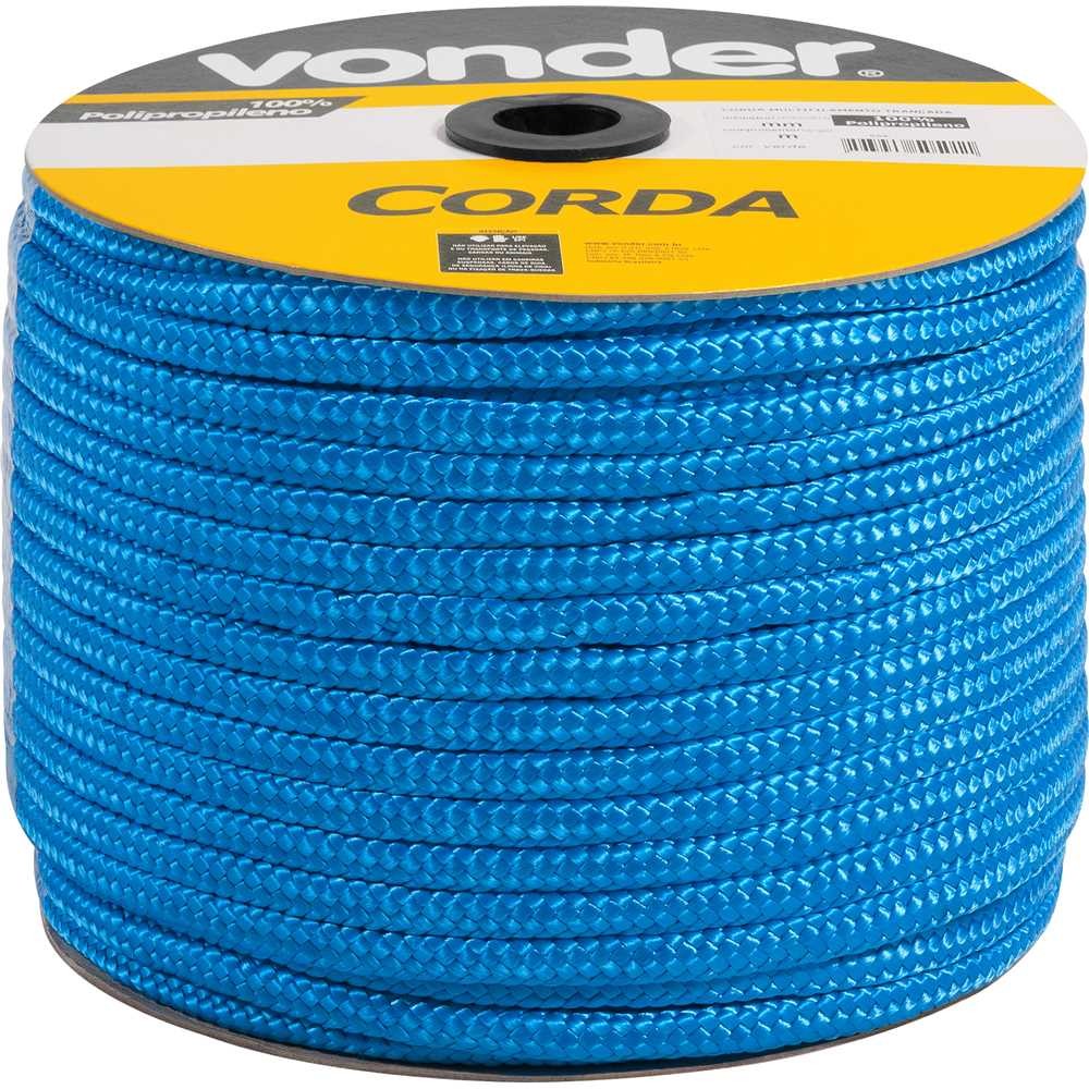 Corda Multifilamento Trançada 10mmx190m Azul Carretel Vonder em Oferta na Shopee