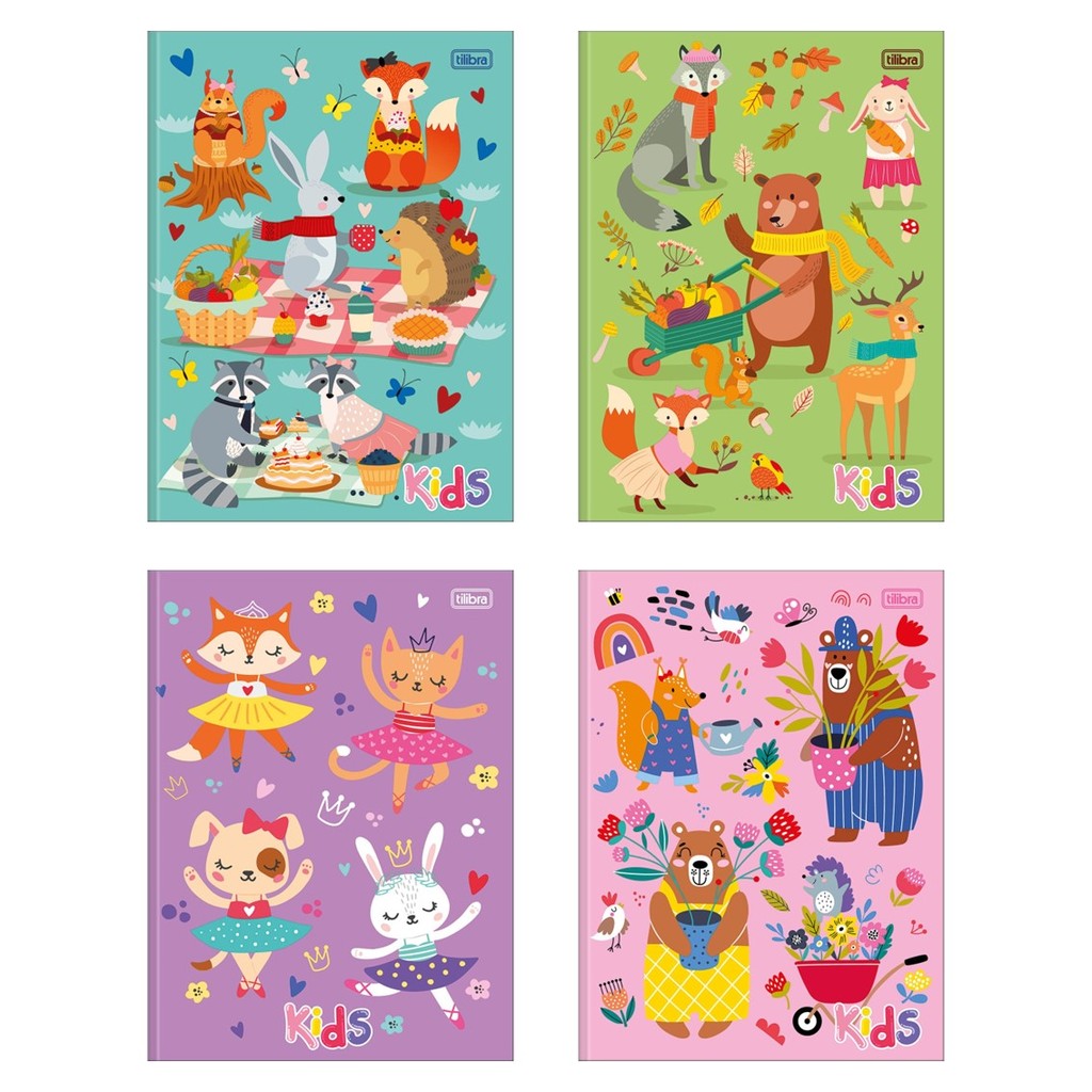Caderno Brochura Grande Sapeca Kids Feminino 48 Folhas Tilibra em Oferta na Shopee